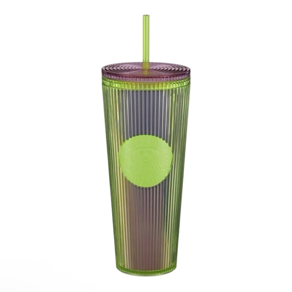 Starbucks 2025 Pleated Green Apple & Lilac Cold Cup Tumbler Venti 24oz